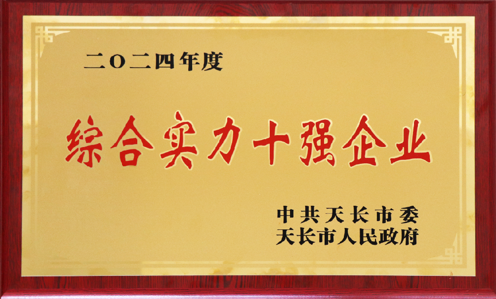 我司獲2024年度天長市“綜合實力十強企業(yè)”榮譽稱號